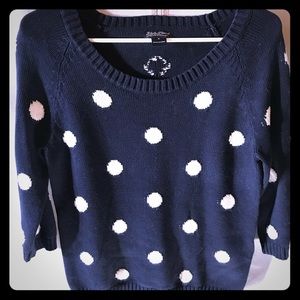 Lucky Brand Navy polka dot sweater